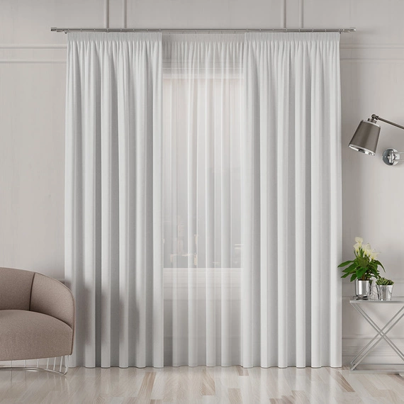 Tkanina zasłonowa IBIZA / wysokość 300cm / kolor 001 biały