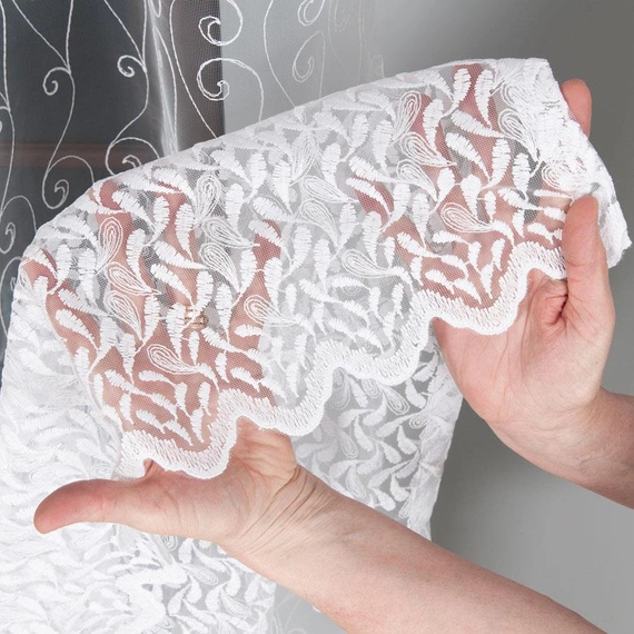 Firanka haftowana 908486 / kolor biały / wysokość 290cm