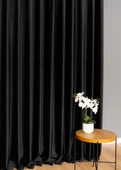 Tkanina zasłonowa VELVET EDEN prążkowana / wysokość 280cm / kolor 18 czarny