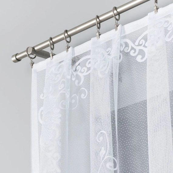 Firanka gotowa żakardowa FUKSJA / 320x160cm / kolor biały