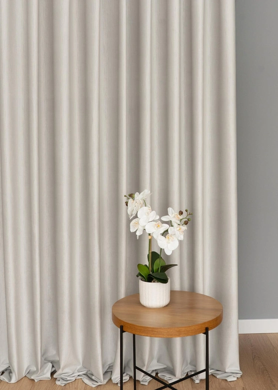 Tkanina zasłonowa VELVET EDEN prążkowana / wysokość 280cm / kolor 08 ciepły jasny szary