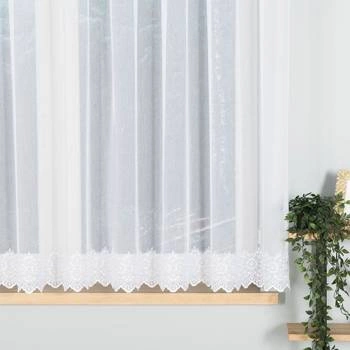 Firanka haftowana z wzorem na samym dole 007888 / kolor biały / wysokość 153cm
