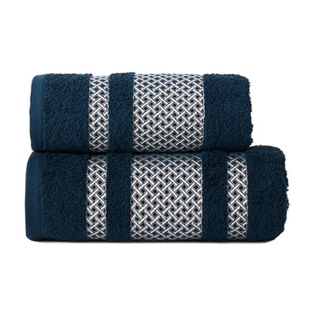 LIONEL Ręcznik, 70x140cm, kolor 010 granatowy ze srebrną bordiurą LIONEL/RB0/010/070140/1