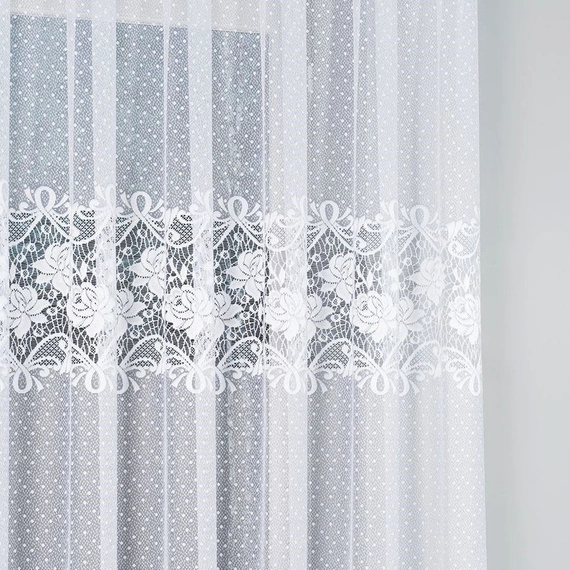 Firanka żakardowa 017480 / kolor biały / wysokość 180cm