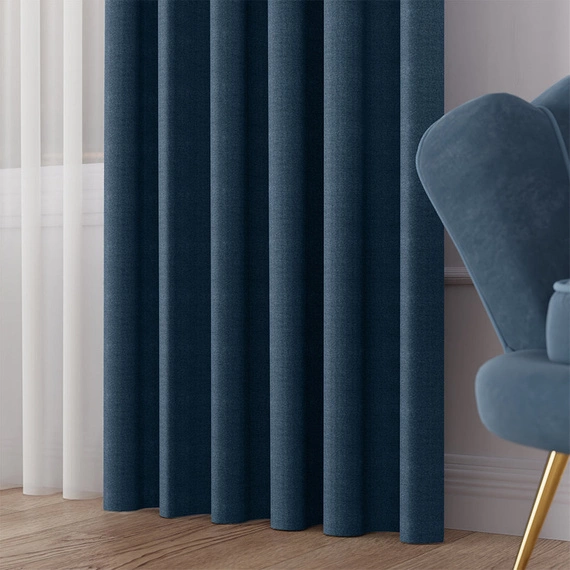 Tkanina zasłonowa IBIZA / wysokość 300cm / kolor 014 granatowy