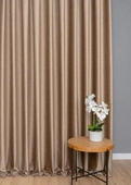 Tkanina zasłonowa VELVET EDEN prążkowana / wysokość 280cm / kolor 05 jasny ciepły brąz