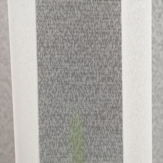 Firanka z aplikacją z wzorem pasowym 008897 / kolor kremowy / wysokość 280cm