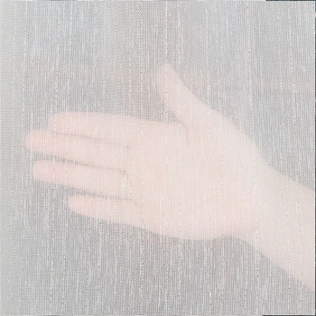 Firanka fantazyjna 318461 / kolor biały ze srebrną nitką / kupon 110x300cm