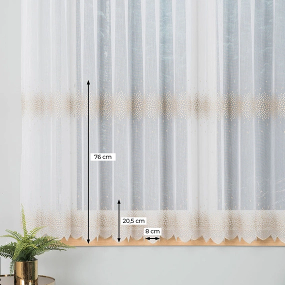 Firanka haftowana na metry 112853 / kolor biały / wysokość 160cm