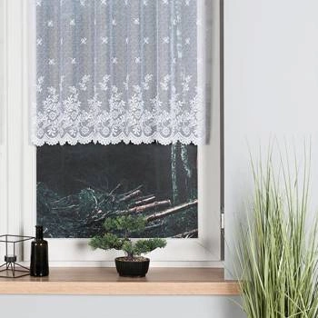 Firanka żakardowa 054160 / kolor biały / wysokość 100cm