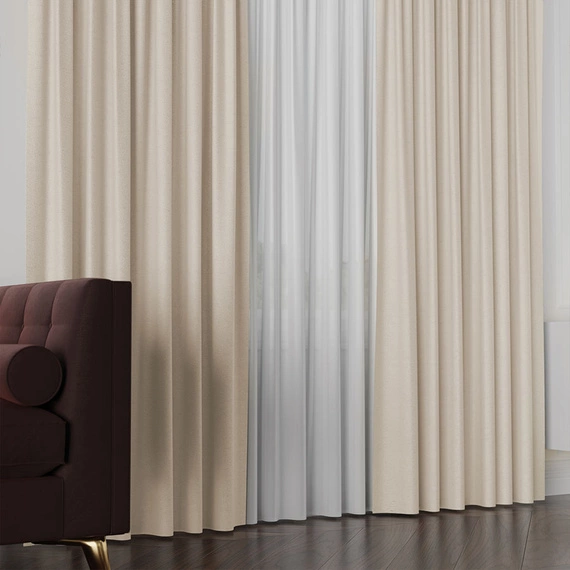 Tkanina zasłonowa na metry Lukrecja / wysokość 310cm / kolor 002 kremowy