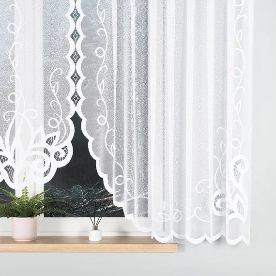 Firanka gotowa żakardowa EWELINA / 400x160cm / kolor biały