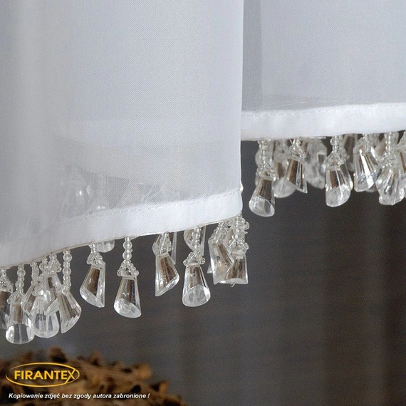 Firanka z kryształkami / Woal / szyta na wymiar