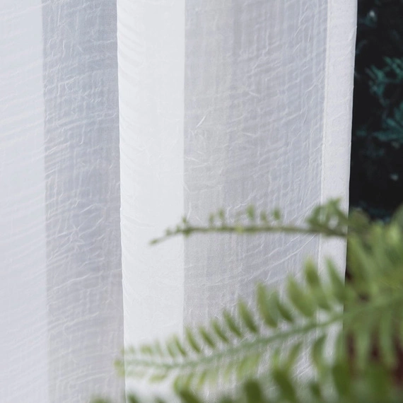 Woal kreszowany PREMIUM z obciążnikiem / kolor biały / kupon 650x110cm