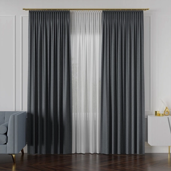 Tkanina zasłonowa na metry Lukrecja / wysokość 310cm / kolor 033 chłodny szary