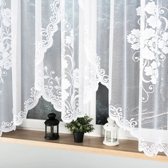 Firanka gotowa żakardowa FUKSJA / 400x160cm / kolor biały