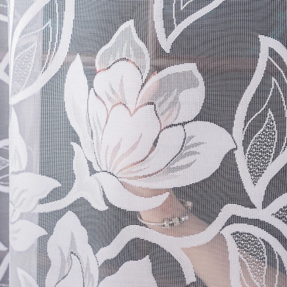 Firanka żakardowa na metry 023338 / kolor biały / kupon 230x250cm