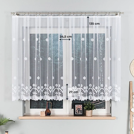 Firanka żakardowa w metrażu 004421 - wysokość 130cm