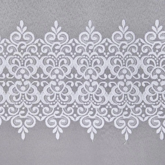 Firanka haftowana 013464 / kolor biały / wysokość 180cm