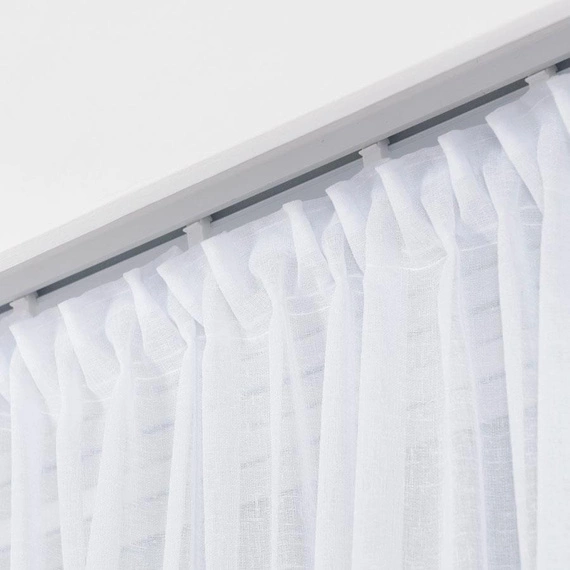 Firanka fantazyjna 000641 / kolor biały + srebrny / wysokość 330cm