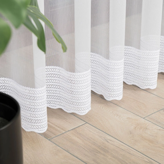 Firanka haftowana na metry 083399 / kolor biały / wysokość 280cm