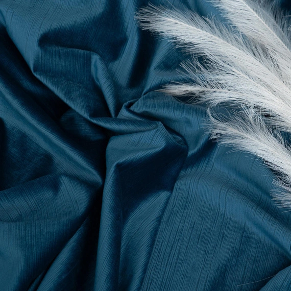 Tkanina zasłonowa VELVET EDEN prążkowana / wysokość 280cm / kolor 15 granatowy