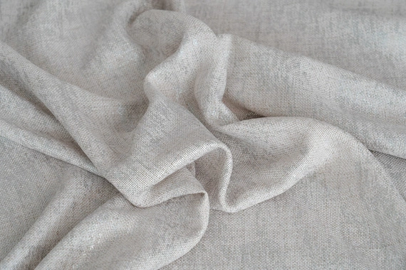 Tkanina dekoracyjna na metry SORO / wysokość 300cm / kolor beżowy + srebrny S6-1