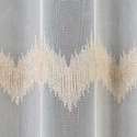 Firanka haftowana z wzorem pasowym 112750 / kolor biały ze złotym / wysokość 160cm