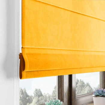 Roleta rzymska VELVET DELUXE / żółta 80 / szyta na wymiar