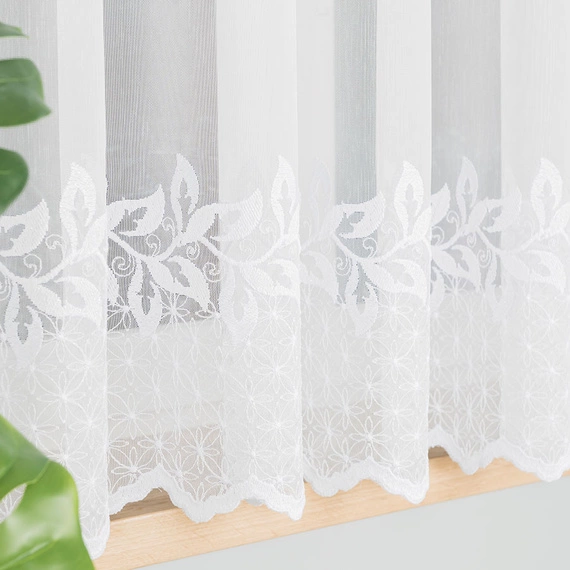 Firanka haftowana na metry 127136 / kolor biały / wysokość 160cm