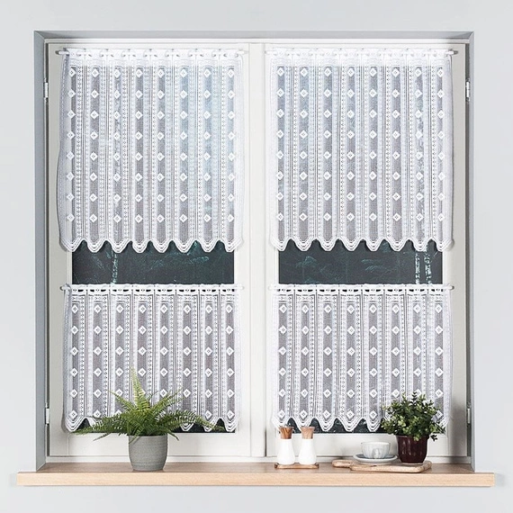 Zazdroska żakardowa 303690 / kolor biały / wysokość 50cm