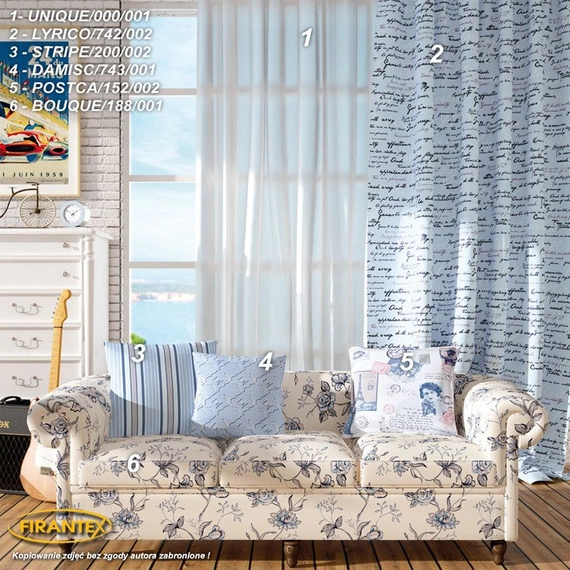 Firanka Unique / kolor kremowy / kupon 110x300cm