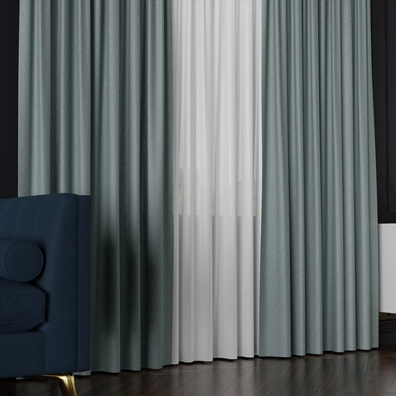Tkanina zasłonowa na metry Lukrecja / wysokość 310cm / kolor 023 szarozielony