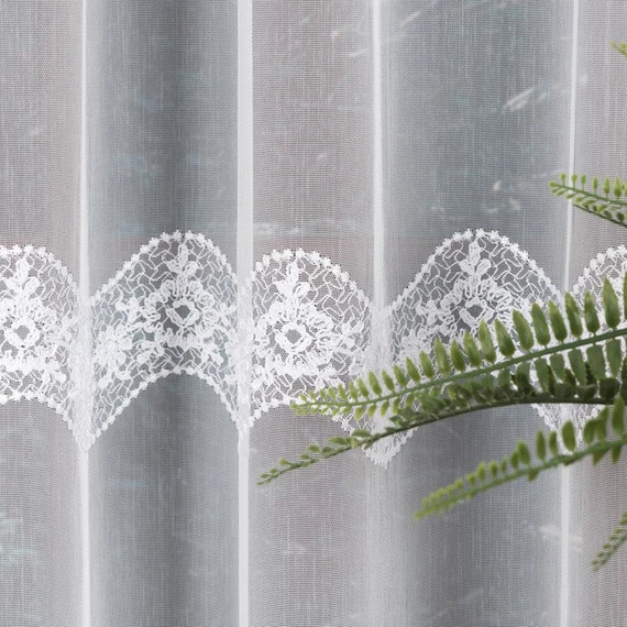 Firanka haftowana 725369 / kolor biały / wysokość 250cm