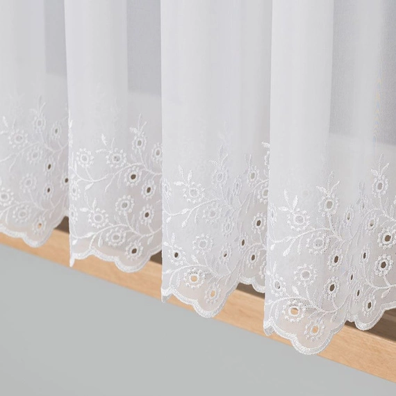 Firanka haftowana na metry 112746 / kolor biały / wysokość 160cm