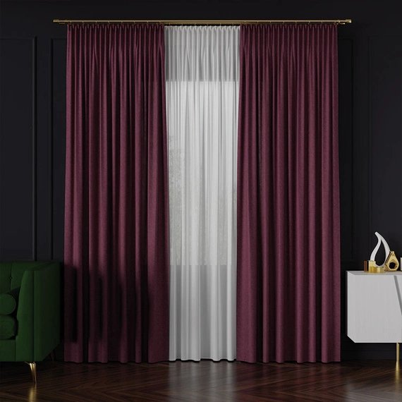 Tkanina zasłonowa na metry Lukrecja / wysokość 310cm / kolor 020 burgundowy