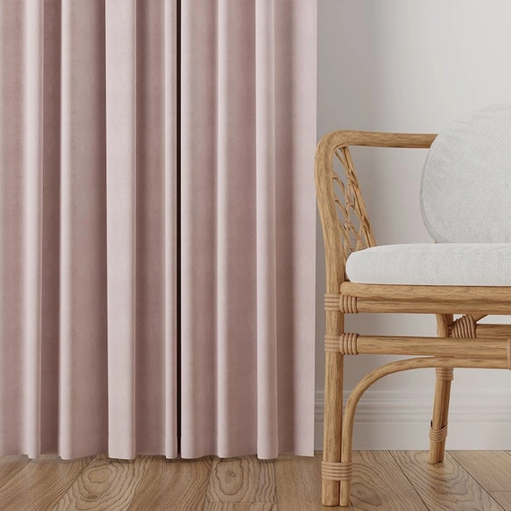 Zasłona gotowa na taśmie Milas / 140x250cm / różowa (444)