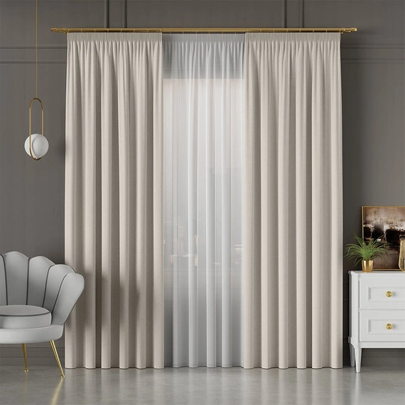 Tkanina zasłonowa IBIZA / wysokość 300cm / kolor 016 jasny beżowy