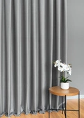 Tkanina zasłonowa VELVET EDEN prążkowana / wysokość 280cm / kolor 11 ciemny szary