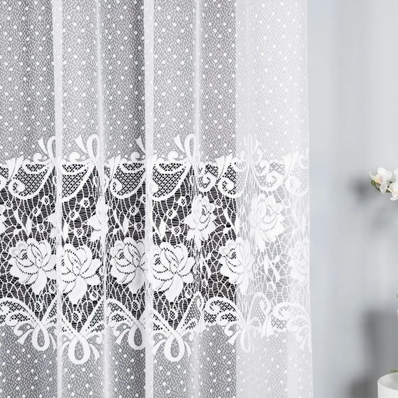 Firanka żakardowa 017480 / kolor biały / kupon 280x200cm