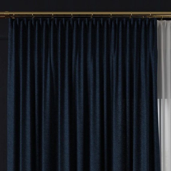 Tkanina zasłonowa na metry Lukrecja / wysokość 310cm / kolor 029 granatowy