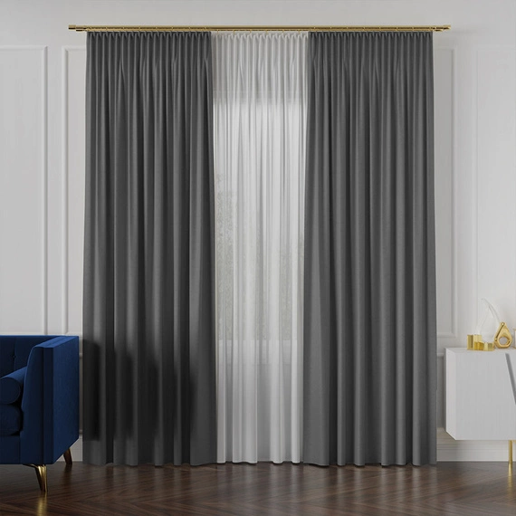 Tkanina zasłonowa na metry Lukrecja / wysokość 310cm / kolor 031 szary