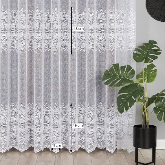 Firanka żakardowa na metry 358690 / kolor biały / wysokość 250cm