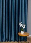 Tkanina zasłonowa VELVET EDEN prążkowana / wysokość 280cm / kolor 15 granatowy