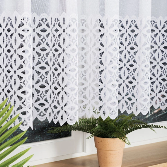 Firanka żakardowa na metry 018869 / kolor biały / kupon 160x140cm