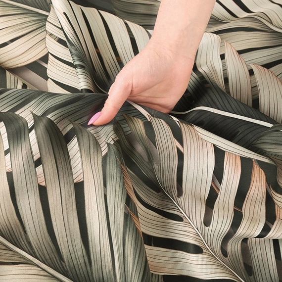 Tkanina zasłonowa w liście TROPICANA / wysokość 300cm