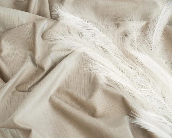 Tkanina zasłonowa VELVET EDEN prążkowana / wysokość 280cm / kolor 02 jasny ciepły beż