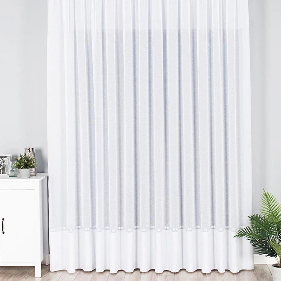 Firanka fantazyjna 000641 / kolor biały + srebrny / wysokość 330cm