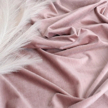 Tkanina zasłonowa VELVET EDEN prążkowana / wysokość 280cm / kolor 13 ciemny pudrowy róż