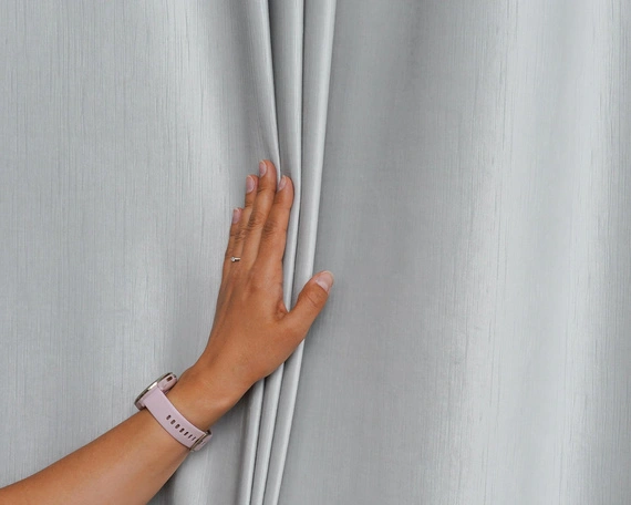 Tkanina zasłonowa VELVET EDEN prążkowana / wysokość 280cm / kolor 09 zimny jasny szary